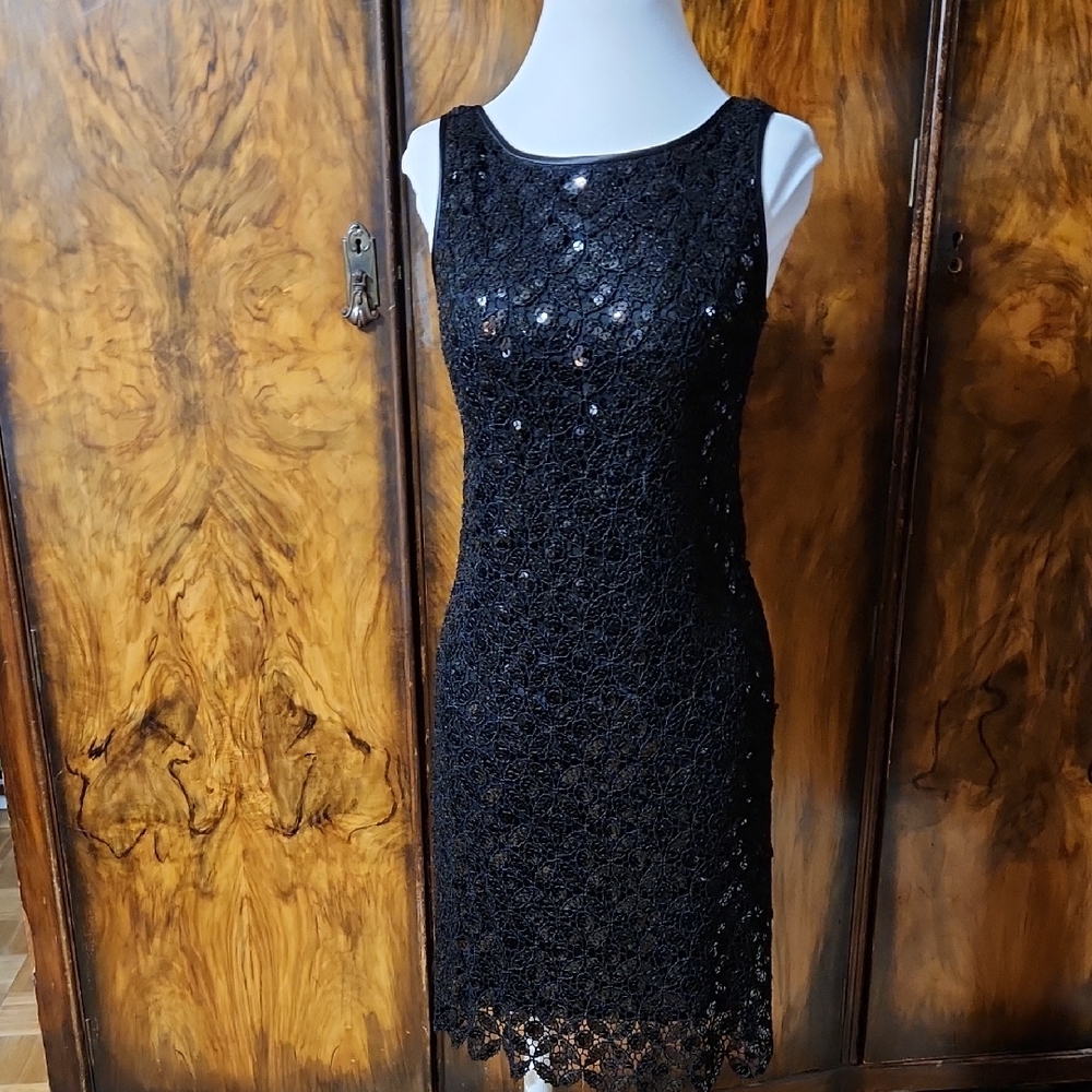Maggy London Black Sequin Mini Dress